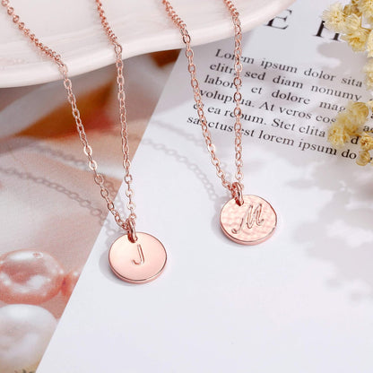 Disc Initial Necklaces for Girls Jewelry - Birthday Gifts for Girls | 14K Gold Plated/14K Rose Gold Plated/S925 Sterling Silver Disc Initial Necklaces for Girls, Jewelry for Kids Birthday Gifts