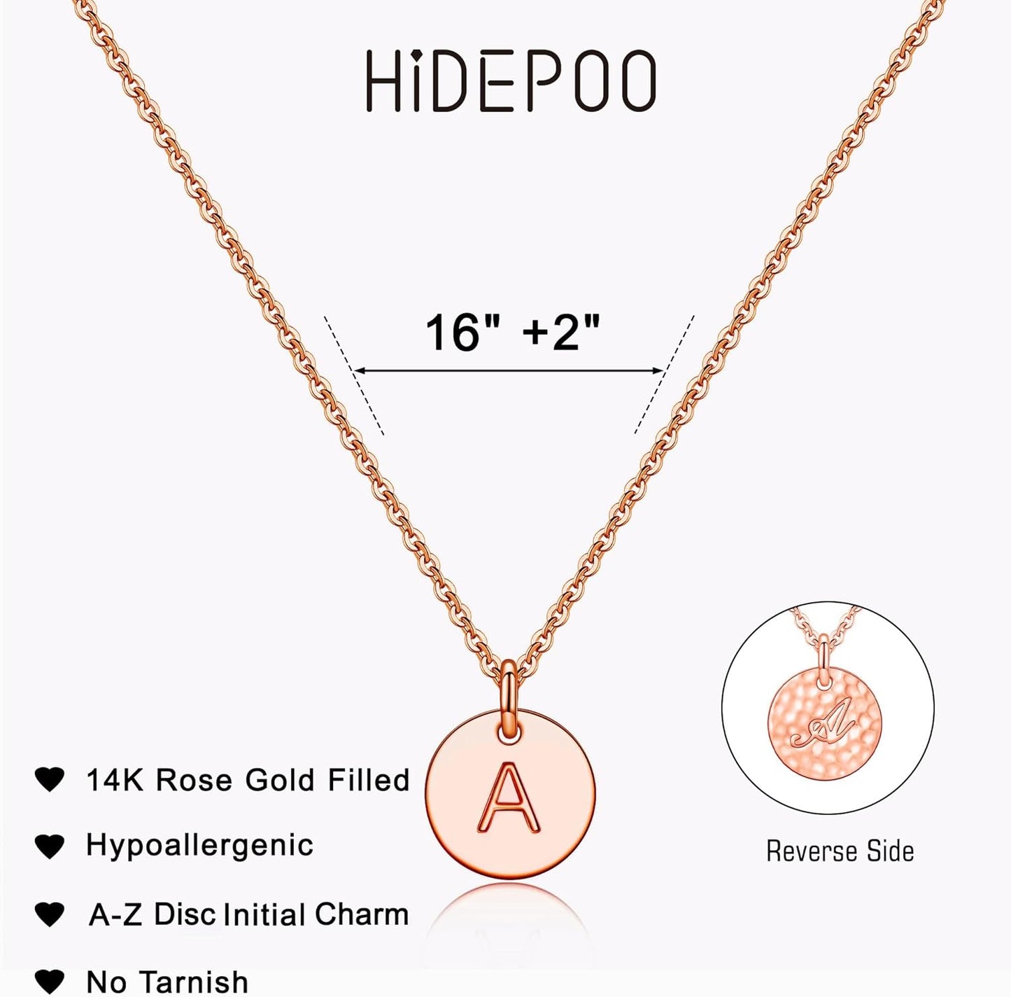 Disc Initial Necklaces for Girls Jewelry - Birthday Gifts for Girls | 14K Gold Plated/14K Rose Gold Plated/S925 Sterling Silver Disc Initial Necklaces for Girls, Jewelry for Kids Birthday Gifts
