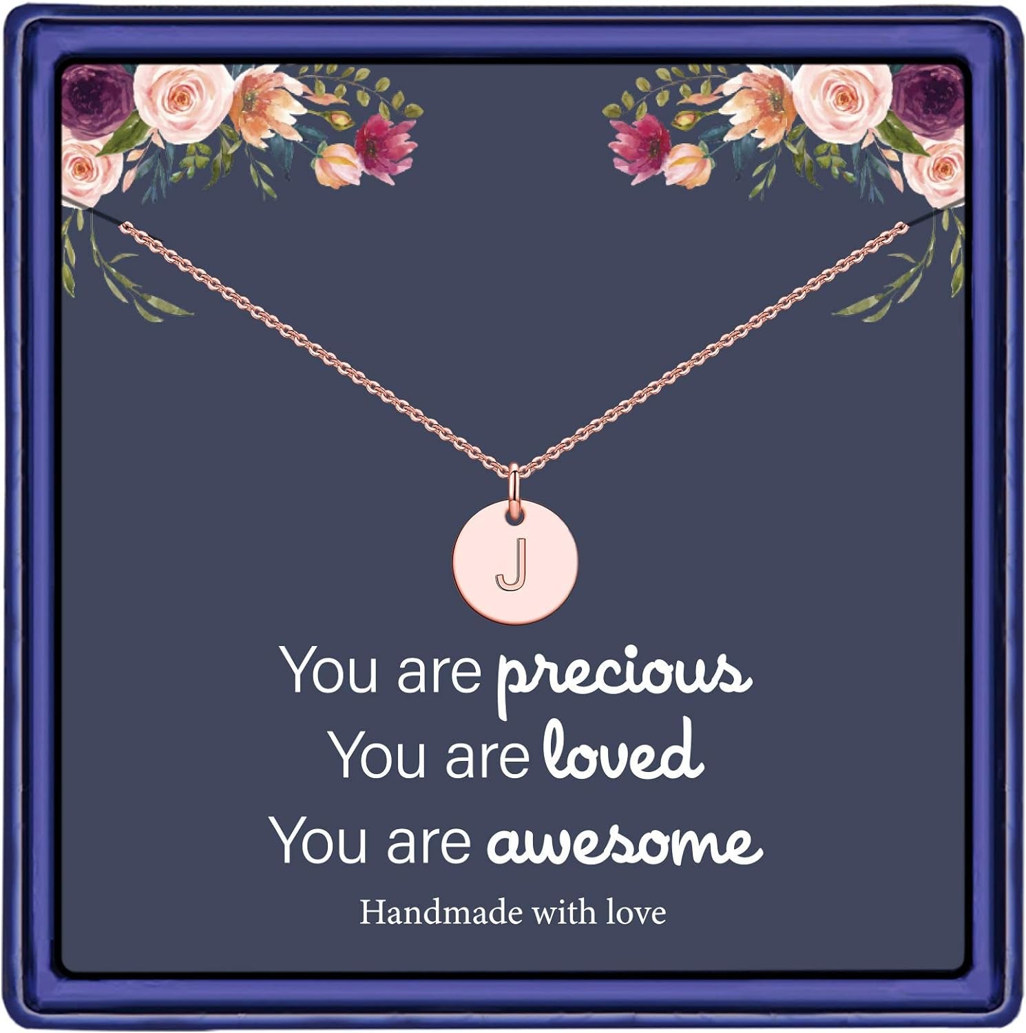 Disc Initial Necklaces for Girls Jewelry - Birthday Gifts for Girls | 14K Gold Plated/14K Rose Gold Plated/S925 Sterling Silver Disc Initial Necklaces for Girls, Jewelry for Kids Birthday Gifts